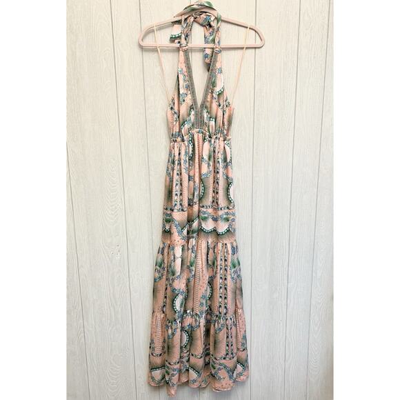 Nicole Miller Artelier Anthropologie Moroccan Print Maxi Dress Pink Small NWT - Picture 4 of 7